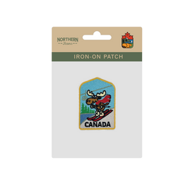 Canada Skiing Moose Winter Sports Souvenir Embroidered Iron-On Patch - Collectible Travel Patch - 0
