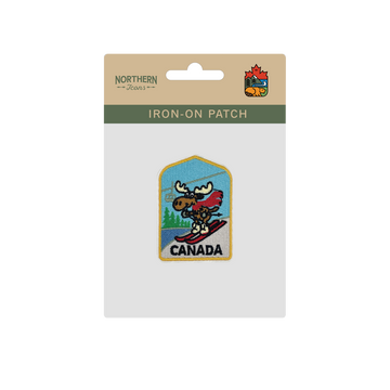 Canada Skiing Moose Winter Sports Souvenir Embroidered Iron-On Patch - Collectible Travel Patch - 0