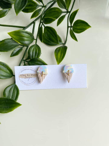 Moon Mist Ice Cream Polymer Clay Earrings