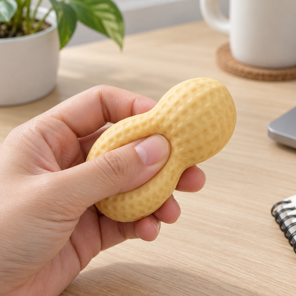 Peanut Squishy Toy – Crunchy Block Texture