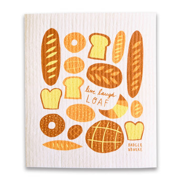 "Live Laugh Loaf" Sponge Cloth / Swedish Dishcloth