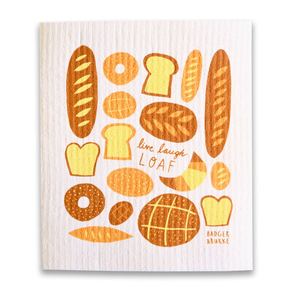 "Live Laugh Loaf" Sponge Cloth / Swedish Dishcloth
