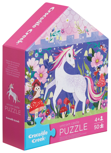 50 PC Flat House Puzzle: Unicorn Castle