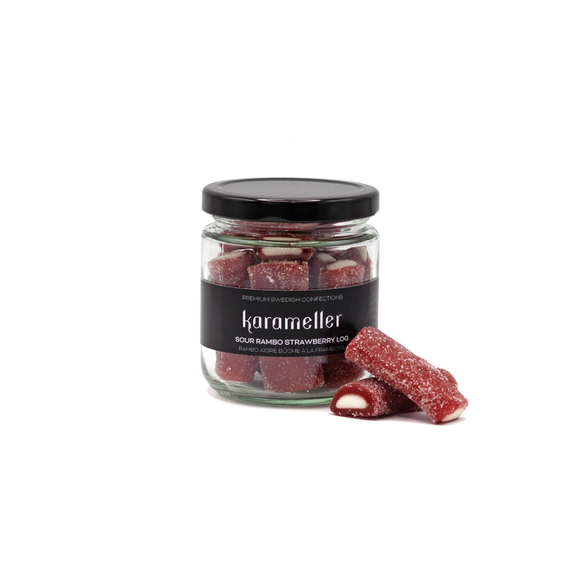 Sour Rambo Strawberry Log - 200g Jar