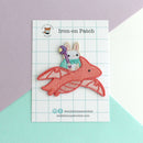 Bunny Mage Riding Dragon Embroidered Iron-On Patch-4