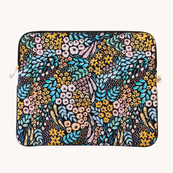 Black Floral Laptop Sleeve