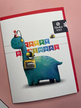 Greeting Card - Walkman Dinosaur - 0