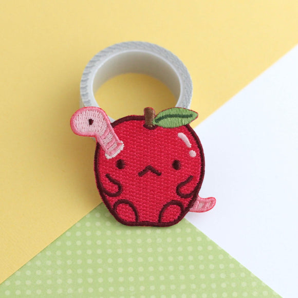Worm in Apple Iron-On Patch