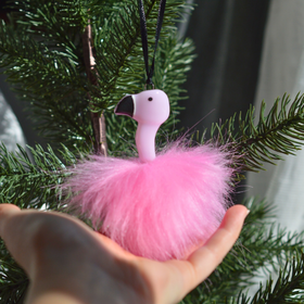 Pale Pink Hairy Flamingo Decoration - 0