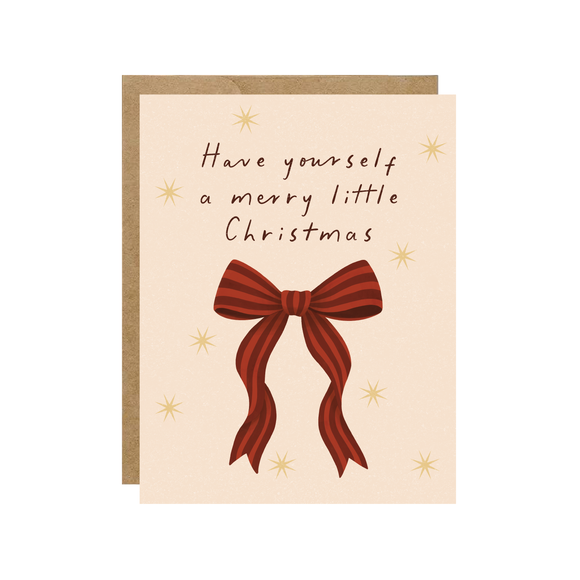 Merry Little Christmas - Classic Red Bow Christmas Card