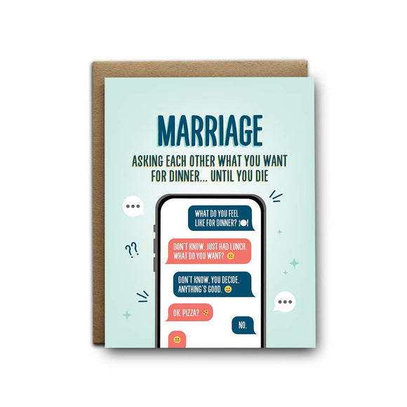 Marriage dinner love greeting card