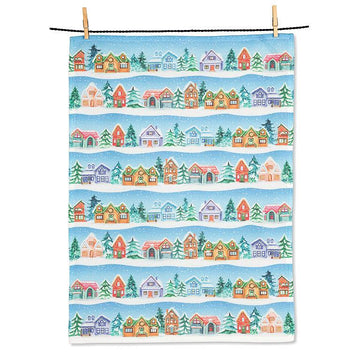 Winter Houses Christmas Kitchen Towel