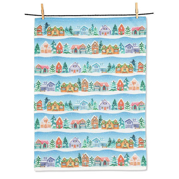 Winter Houses Christmas Kitchen Towel