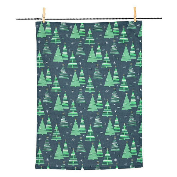 Retro Graphic Tree Kitchen Towel