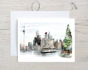 Winter Skyline Christmas Card
