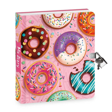 Donut Diary - Colorful handmade donut-themed Canadian stationery folder with sprinkles design, unique gift for kids.