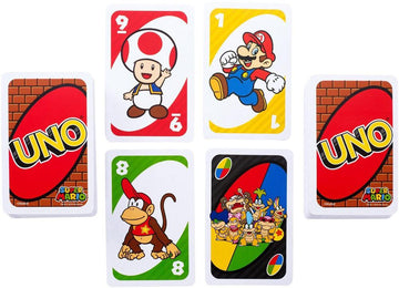 Uno - Mario Bros. - Uno Mario Bros. card game featuring colorful, handmade cards with classic characters, unique Canadian gift.