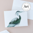 "Standing Still" Great Blue Heron Watercolor Art Card-1