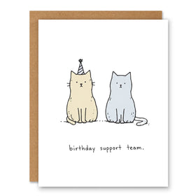 Birthday Support Team Cat Card