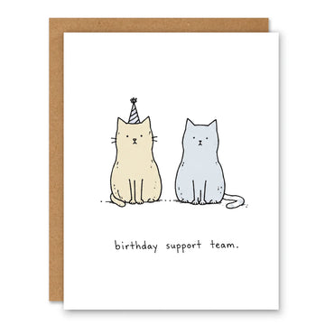 Birthday Support Team Cat Card