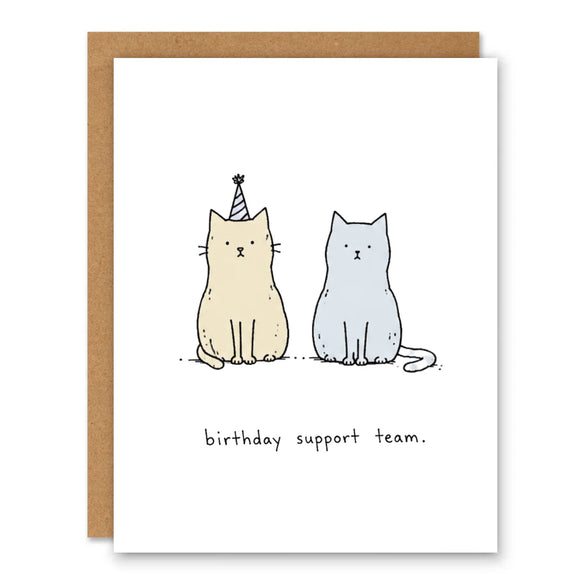 Birthday Support Team Cat Card