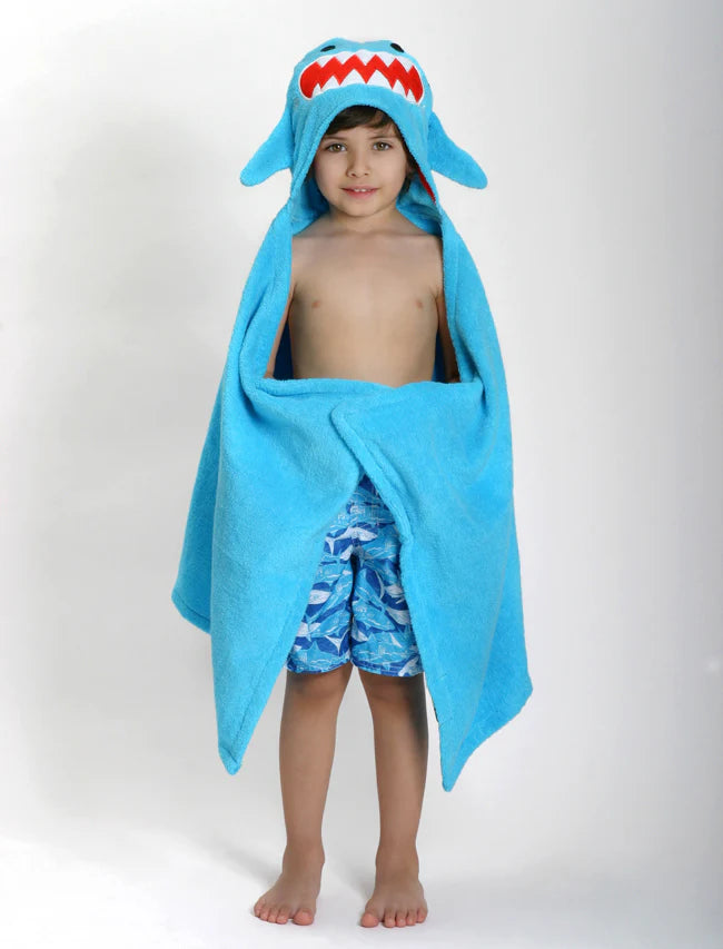 Terry Hooded Bath Towel - Sherman Shark - 0