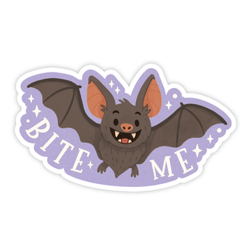 Bite Me Bat Vampire - Spooky Sassy Vinyl Sticker