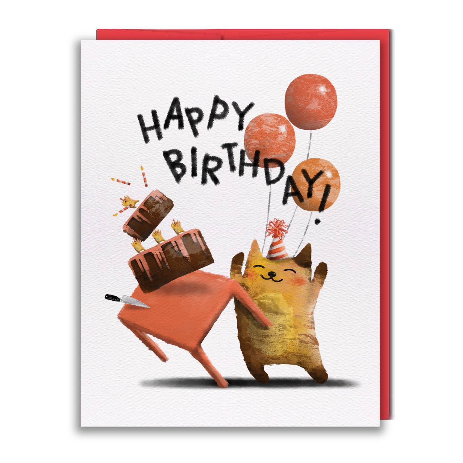 Greeting Card - Cat Flips Table
