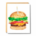 Burger with Candle Happy Birthday Card