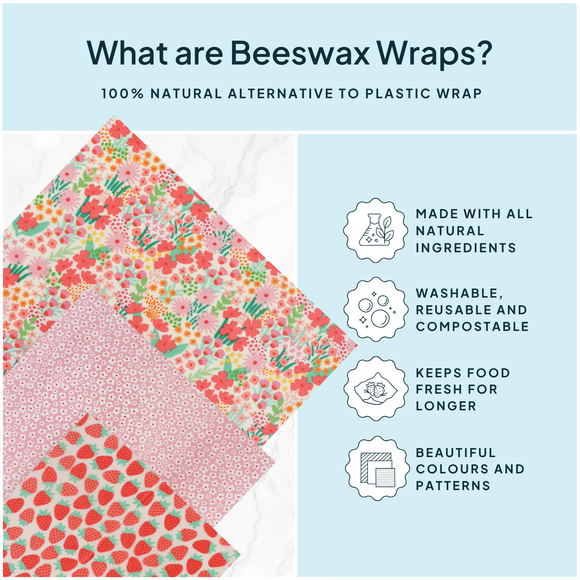 Beeswax Wrap Variety Set - Pink