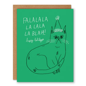 Fa la la la blah - Snitty Kitty Holiday Greeting Card