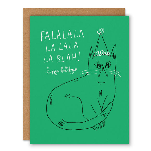 Fa la la la blah - Snitty Kitty Holiday Greeting Card
