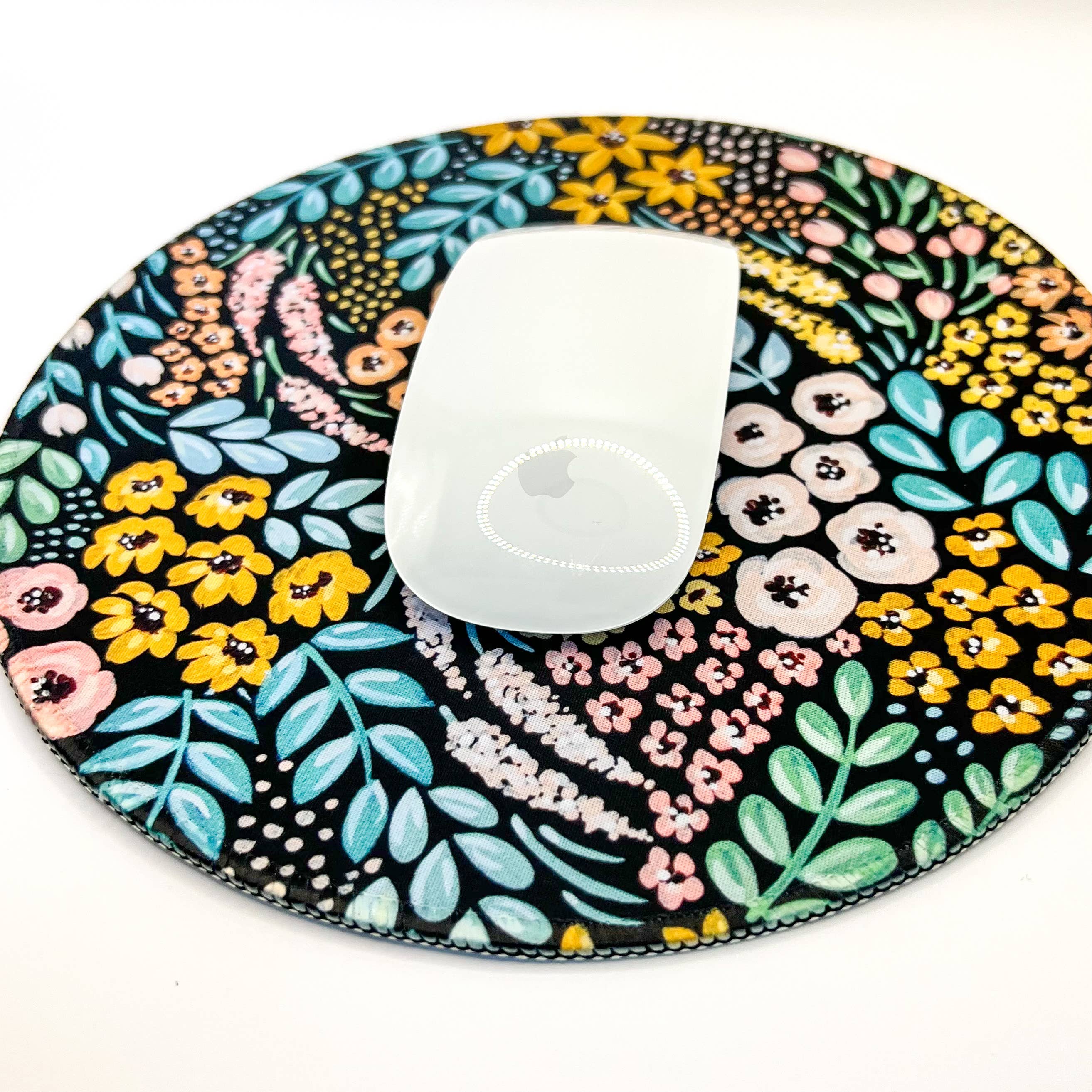 Black Floral Mousepad - 0