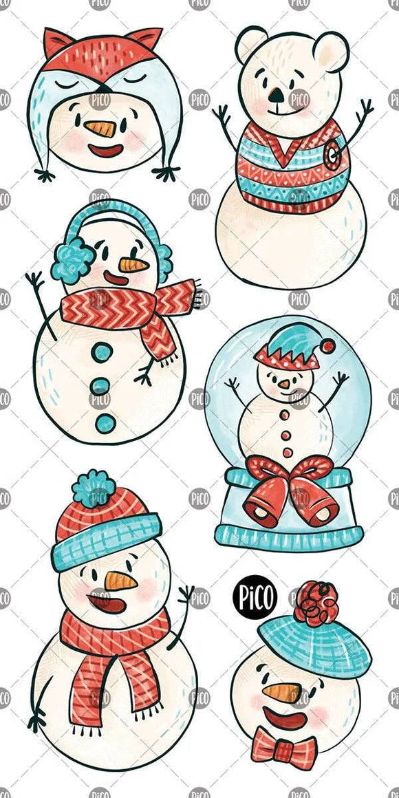 Cheerful Snowmen - Temporary Tattoos