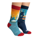Mismatched CN Tower & Streetcar Crew Socks-1