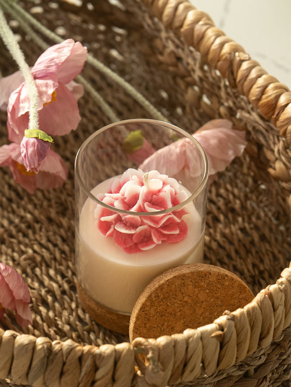 Vanilla Strawberry Hydrangea Candle | Soy Wax Blend