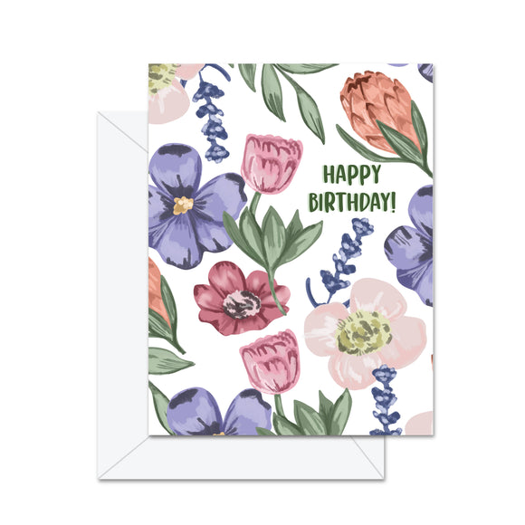 Happy Birthday (Floral) -  Greeting Card