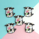 Tulip Cow Embroidered Iron On Patch-4