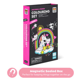 Neon Colouring Set - Unicorns and Friends - 0