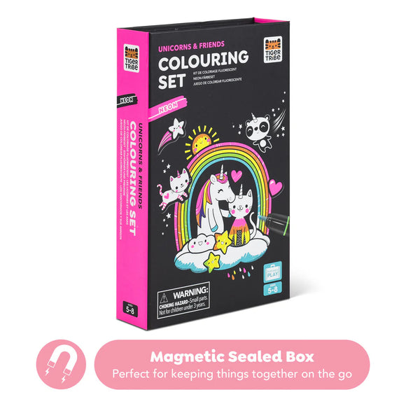 Neon Colouring Set - Unicorns and Friends