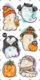 The Ghosts of Halloween - Temporary Tattoos-2