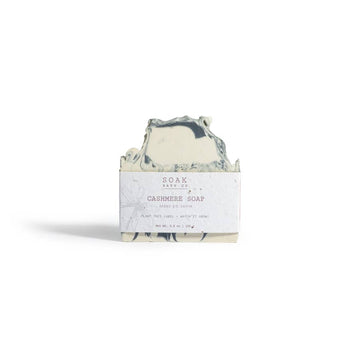 Cashmere Soap Bar - Handmade Canadian Cashmere Soap Bar with unique white and black marbled design, perfect gift.