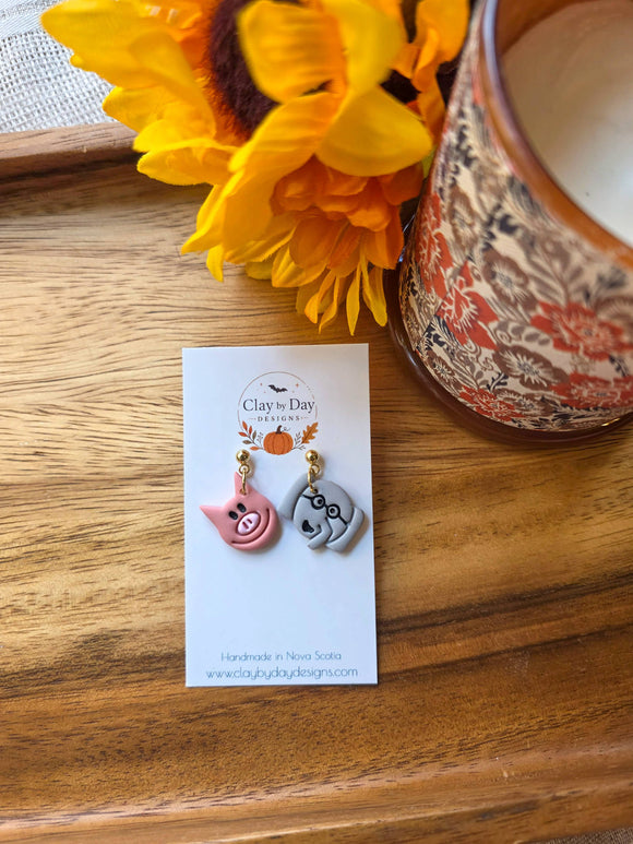 Piggie & Gerald Book Teacher Earring - polymer clay