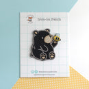 Black Bear and Bee Embroidered Patch-1