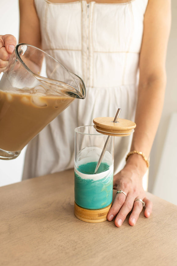 Resin Accented Glass Tumblers