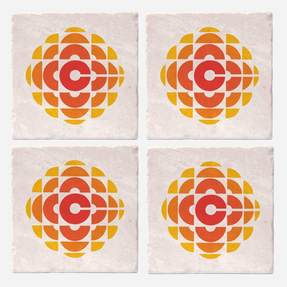 CBC Retro Gem 1974 to 1986 Logo Coasters