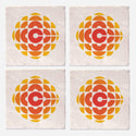 CBC Retro Gem 1974 to 1986 Logo Coasters