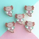 Axolotl in a Floatie Enamel Pin-4
