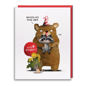 Greeting Card - Raccoon Lies