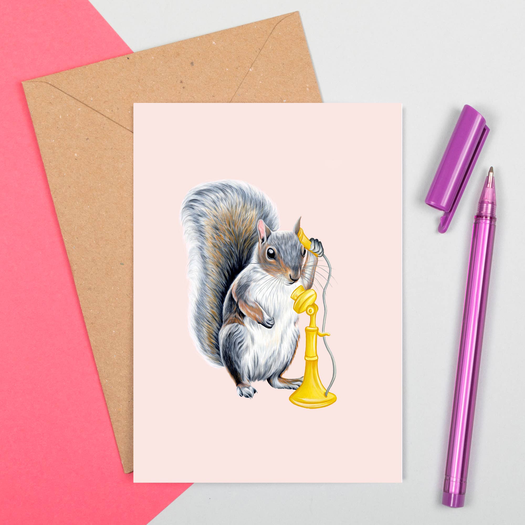 Squirrel on the Phone Card